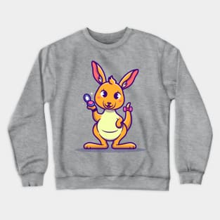 Cute Kangaroo With Make Up Cartoon Crewneck Sweatshirt